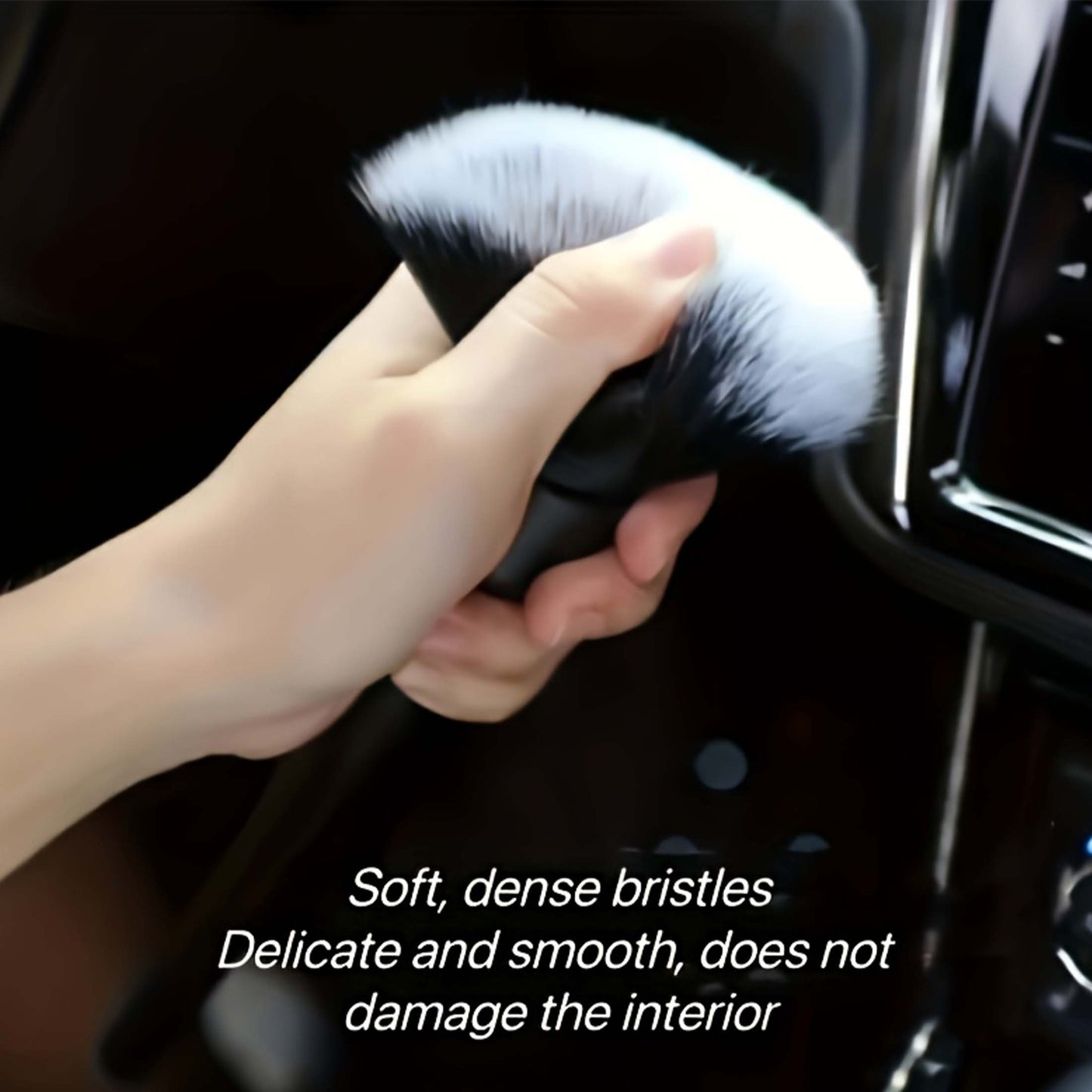 1 PC Car Interior Detailing Brush – Black Soft Bristle Dusting Tool for Auto Dash, Seats & Interior Crevice Cleaning