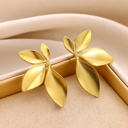 1 Pair High-End Lustrous Floral Leaf Earrings – Euro-American Niche Minimalist Chic Style, Perfect Jewelry for Parties, Anniversaries, Christmas & Halloween, Ideal Gift for Girlfriend, Best Friend & Family