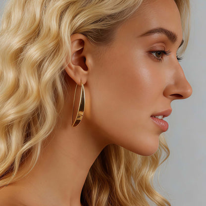 1 Pair Gold Light Luxury Bohemian Ear Hooks – Chic Geometric Design, Elegant Luxe Jewelry Perfect for Graduation Parties & Satin/Gauze Gown Pairings, Must-Have Graduation Accessory for Women