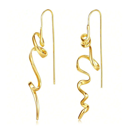 1 Pair Women’s Vintage Abstract Earrings – Floating Accents & Curved Details, Artistic Retro Jewelry Perfect for Brunch Dates & Weekend Getaways
