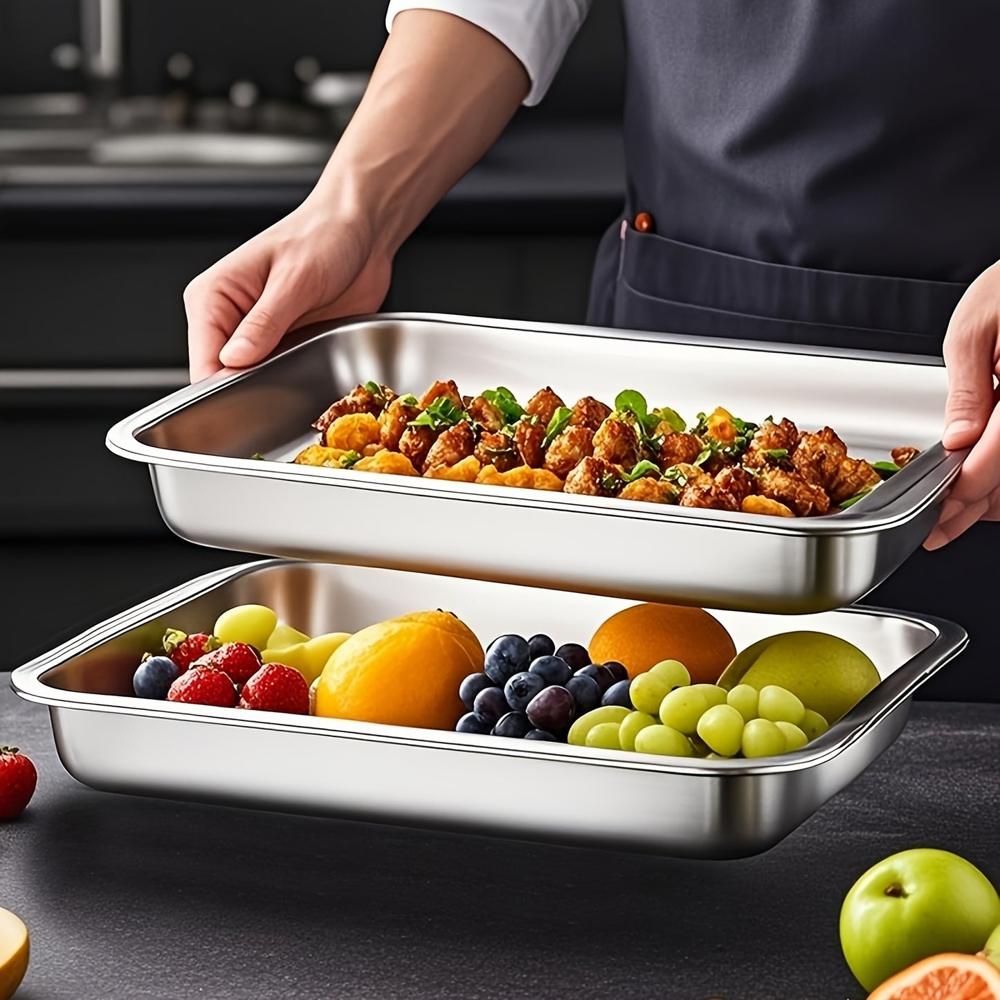 Buy 3 Get 2 Free: 5 Premium Reusable Stainless Steel Food Storage Boxes – Free Lids Included, Stackable Easy-to-Clean Containers Ideal for Picnicking, Meal Prep & Fridge Organization