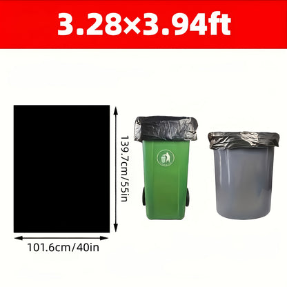 50-Piece Heavy-Duty Black Garbage Bags – Leak-Proof & Super Durable Trash Liners, Convenient Waste Disposal Solution for Indoor Home, Office, Kitchen & Outdoor Settings