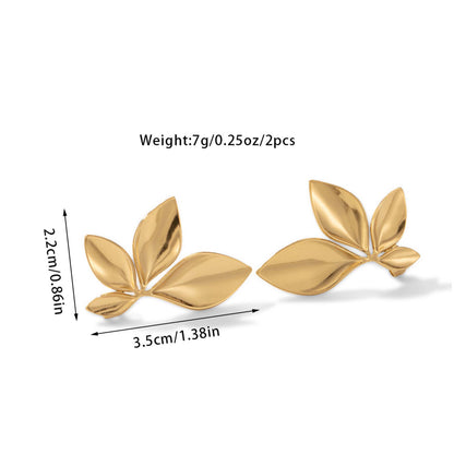 1 Pair High-End Lustrous Floral Leaf Earrings – Euro-American Niche Minimalist Chic Style, Perfect Jewelry for Parties, Anniversaries, Christmas & Halloween, Ideal Gift for Girlfriend, Best Friend & Family