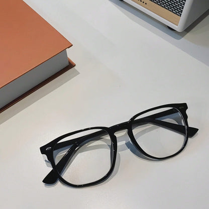 1 Pair Non-Prescription Black Framed Flat Lens Glasses – Versatile Professional & Bohemian Style Eyewear, Perfect for Office Days, Party Outings, Summer Beach Trips & Thoughtful Travel Gifts