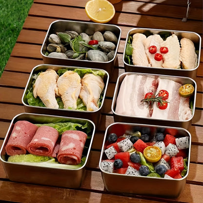 8 Pack Stainless Steel Food Storage Containers with Airtight Matching Lids, Leakproof Stackable Meal Prep Containers, Multi-Purpose Food Boxes for School Lunches, Office Meals, Home Parties & Outdoor Camping