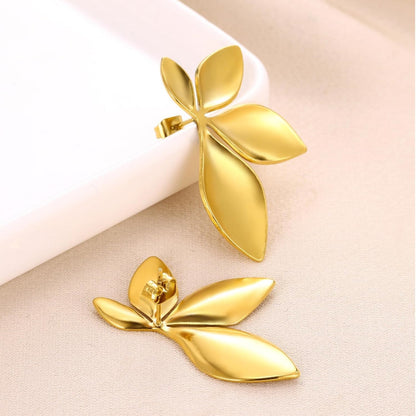1 Pair High-End Lustrous Floral Leaf Earrings – Euro-American Niche Minimalist Chic Style, Perfect Jewelry for Parties, Anniversaries, Christmas & Halloween, Ideal Gift for Girlfriend, Best Friend & Family