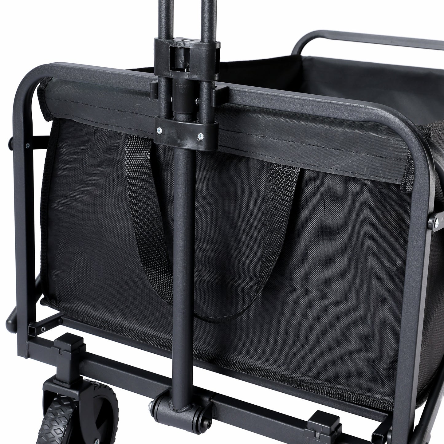Folding Utility Wagon Beach Cart with All-Terrain Wheels, Collapsible Portable Outdoor Trolley, Multi-Purpose Gear Carrier for Gardening, Sports Events & Camping Trips