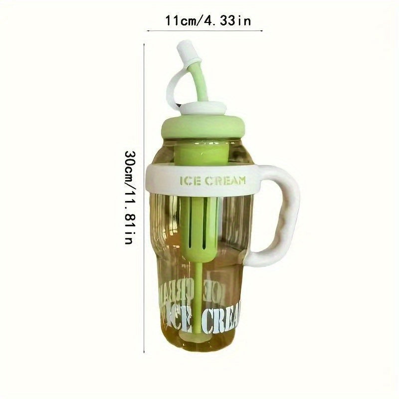 Large Capacity Reusable Plastic Water Jug with Ergonomic Carry Handle & Leakproof Straw Lid, Multipurpose Sports Drinking Container for Workout Hiking Driving Camping & All Kinds of Outdoor Trips, Ideal Practical Holiday Gift,