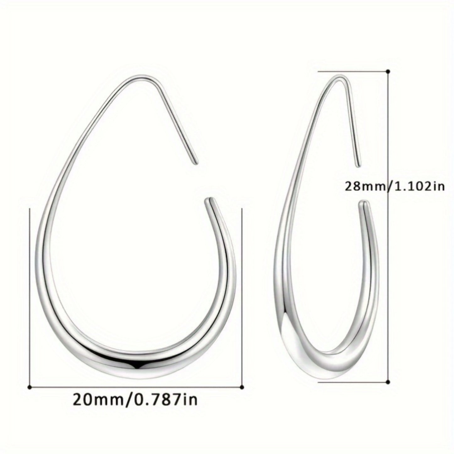 1 Pair Pure Copper Plated Hypoallergenic Water Drop Earrings – Fade-Resistant, Comfortable & Versatile Design, Elegant Minimalist Jewelry Perfect for Daily Wear, Parties & Valentine's Day Gifts