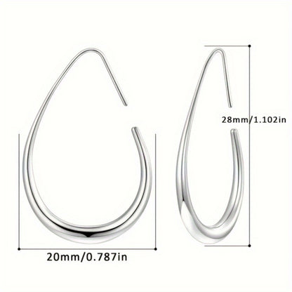 1 Pair Pure Copper Plated Hypoallergenic Water Drop Earrings – Fade-Resistant, Comfortable & Versatile Design, Elegant Minimalist Jewelry Perfect for Daily Wear, Parties & Valentine's Day Gifts