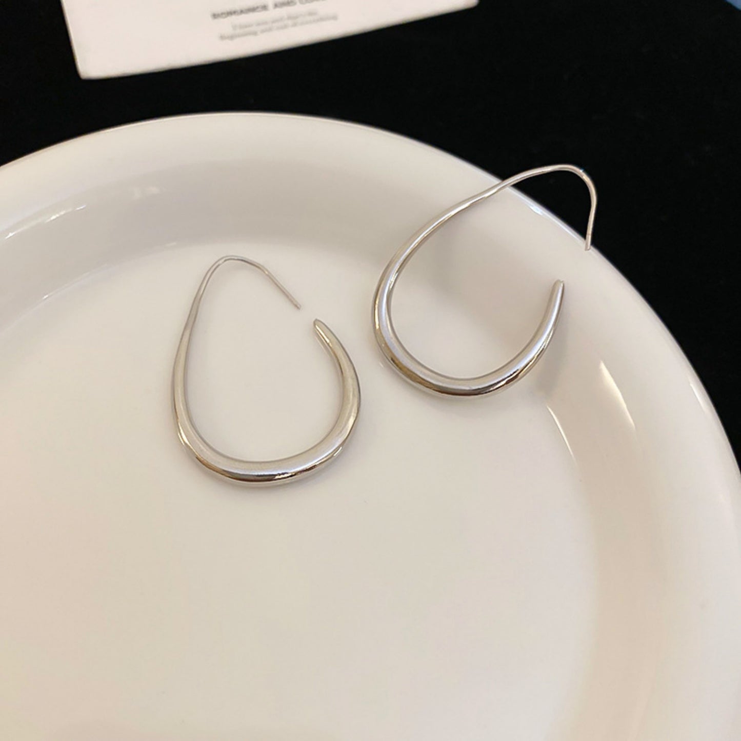 1 Pair Pure Copper Plated Hypoallergenic Water Drop Earrings – Fade-Resistant, Comfortable & Versatile Design, Elegant Minimalist Jewelry Perfect for Daily Wear, Parties & Valentine's Day Gifts
