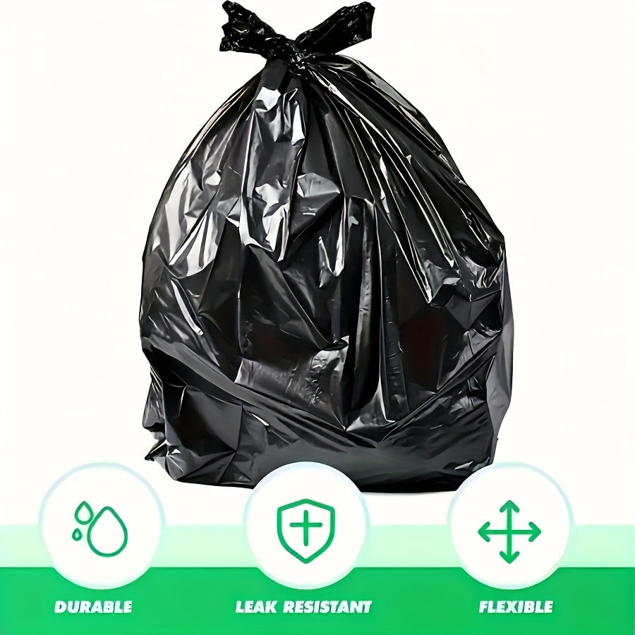 25-Piece Heavy-Duty Black Garbage Bags – Leak-Proof & Ultra-Durable Trash Bags, Convenient Waste Disposal Solution Perfect for Indoor Home, Office, Kitchen & Outdoor Use