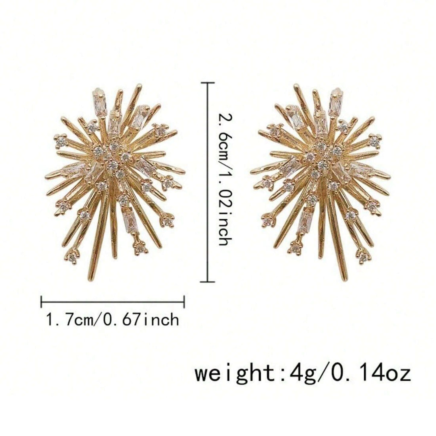 1 Pair Premium Luxury CZ Fireworks Stud Earrings – Sparkling Starry Night Inspired Design, Exquisite Craftsmanship & Timeless Classic Appeal, Versatile Jewelry Perfect for Daily Wear & Special Occasions
