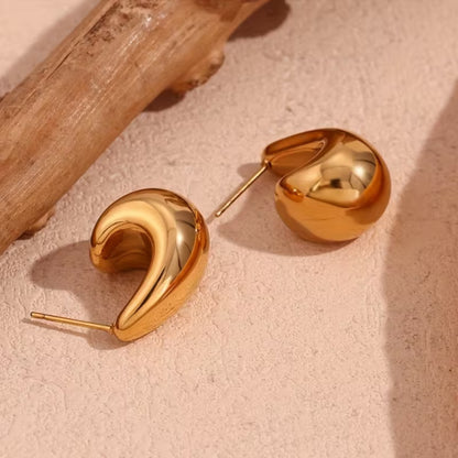 1 Pair C-Shaped Elegant Drop Earrings – Glamorous Minimalist & Sexy Silhouette, Dainty Teardrop Detail, Perfect Valentine’s Day Jewelry for Women’s Daily Accessorizing
