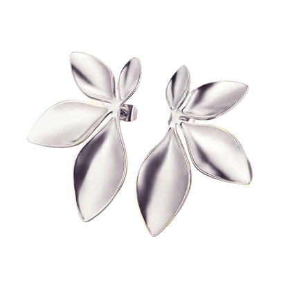 1 Pair High-End Lustrous Floral Leaf Earrings – Euro-American Niche Minimalist Chic Style, Stunning Jewelry for Parties, Anniversaries, Christmas & Halloween, Ideal Gift for Girlfriend, Best Friend & Family