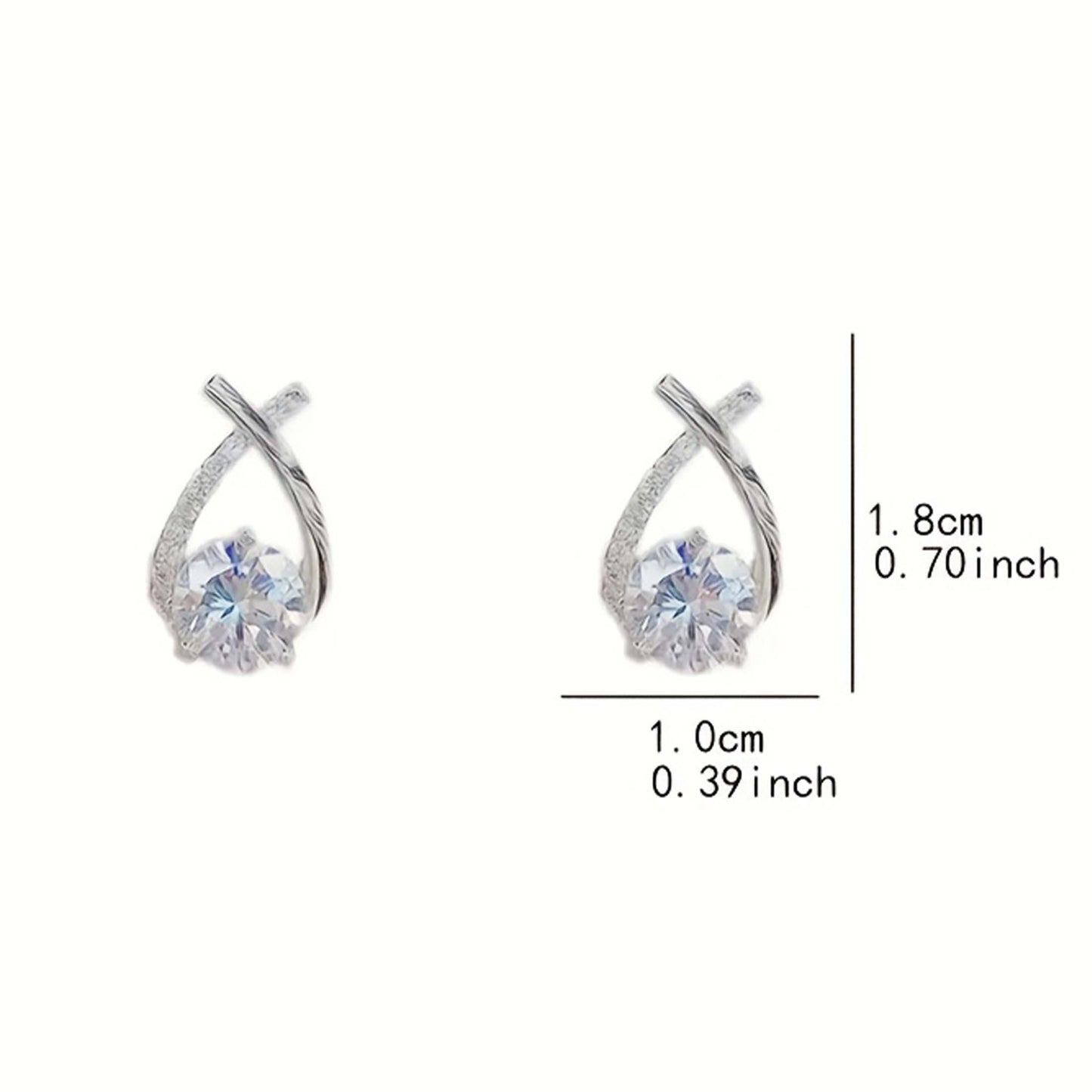 1 Pair Fashionable & Elegant Earrings – Sparkling Cubic Zirconia Inlaid, Cute & Stylish Design Perfect for Daily Wear, Travel & Celebrations, Ideal Party & Valentine's Day Gifts