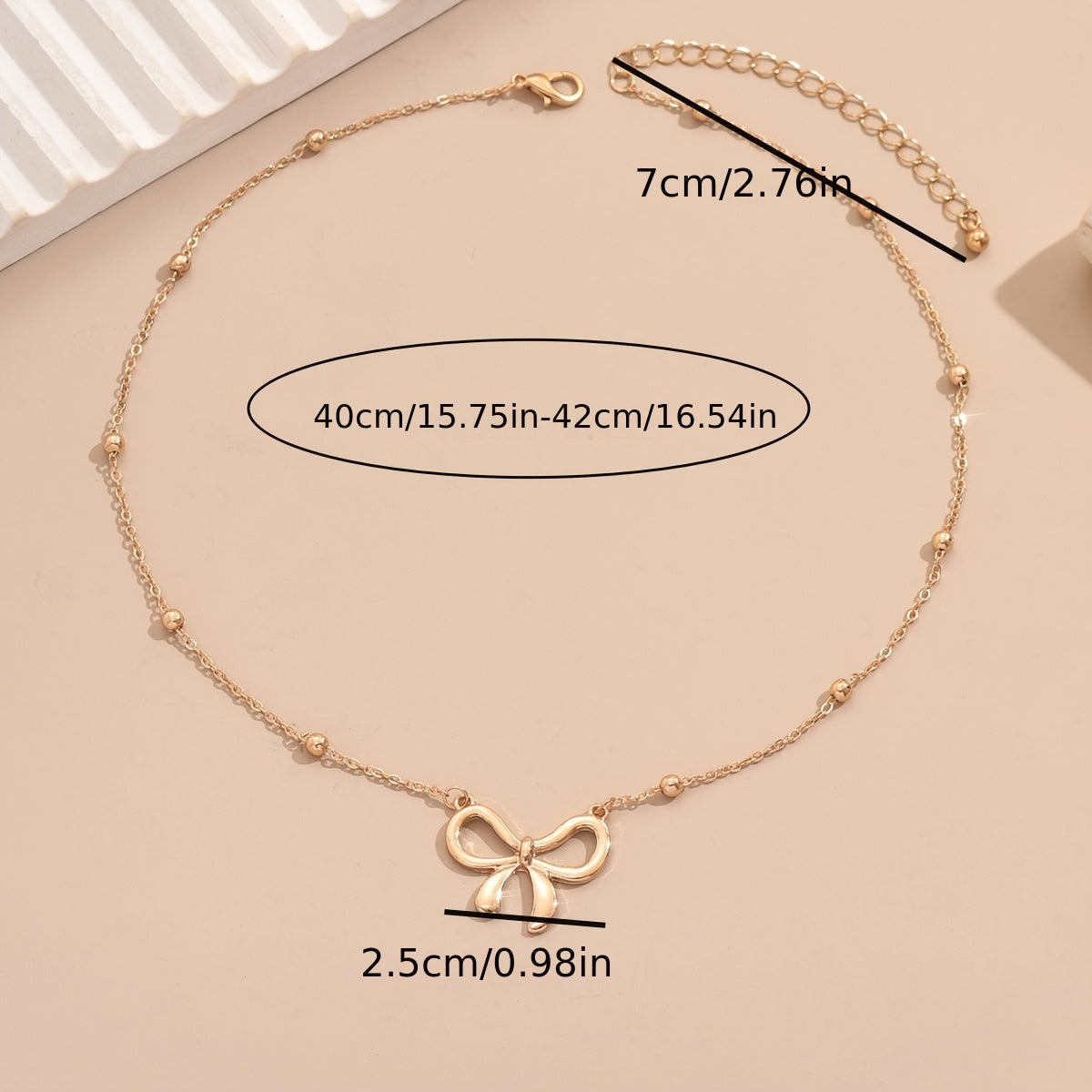 1 Piece Trendy Bow Pendant Clavicle Chain – Women’s Dainty Elegant Jewelry, Suitable for Commutes & Dates, Excellent Holiday Gift for Family and Friends
