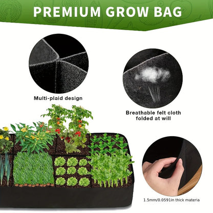 Thickened Breathable Woven Plant Grow Bags / Tool-Free Assembly Raised Garden Beds, specially designed for vegetables, flowers and herbs. Featuring water-permeable and air-permeable properties to boost healthy root growth, they are portable and folda