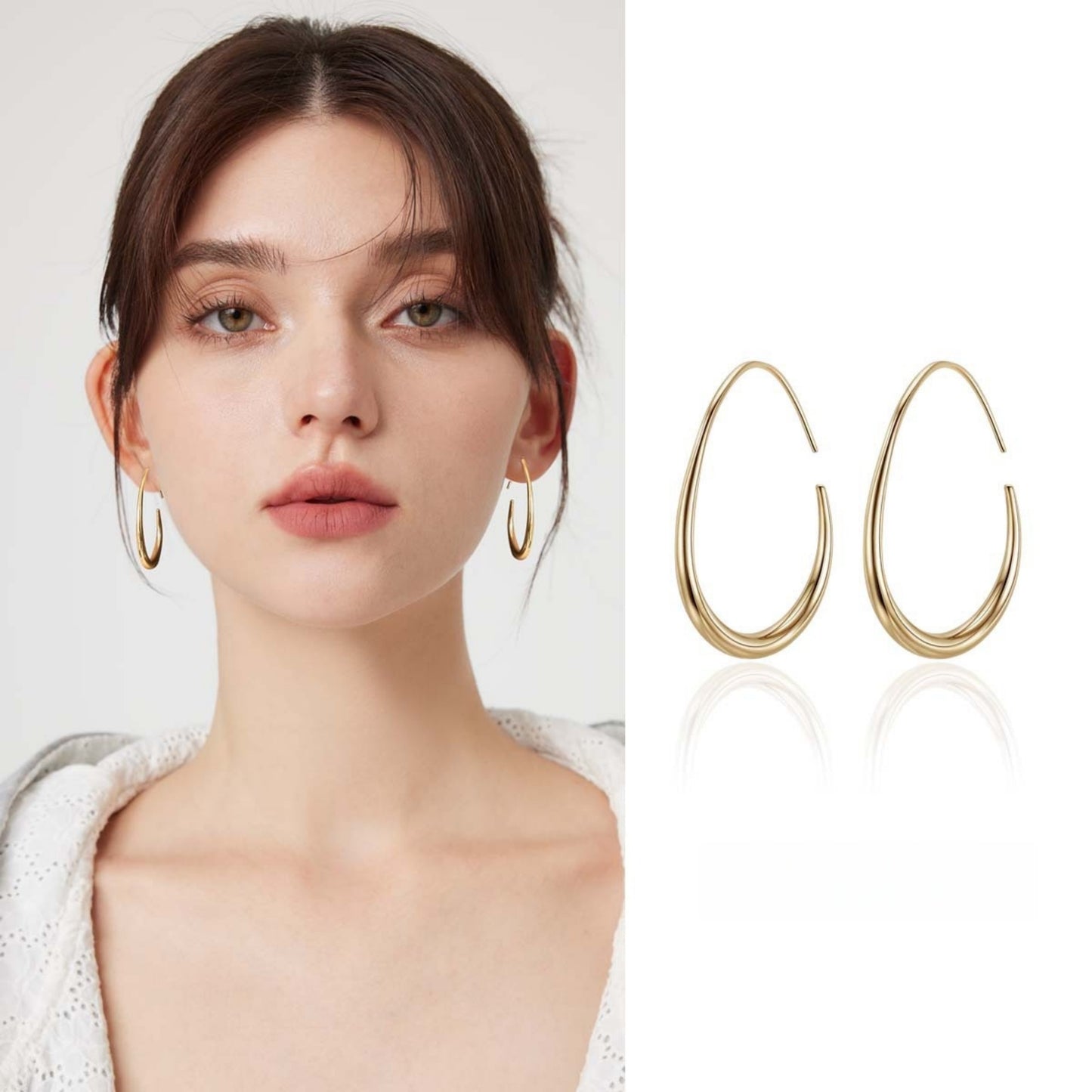 1 Pair Pure Copper Gold-Plated Hypoallergenic Water Drop Earrings – Fade-Resistant, Comfortable & Versatile, Minimalist Elegant Design Perfect for Daily Wear, Parties & Valentine's Day Gifts
