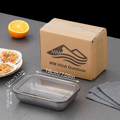 6pcs 7.09in*5.12in Food-Grade Stainless Steel Plates with Lids - Stackable Reusable Dumpling Trays & Baking Pans, Great for Storing Wontons, Fruits, Veggies & Picnic Meal Prep