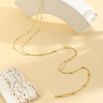 1 PC Adjustable Gold-Plated Beaded Body Chain Belt for Women – Stainless Steel Corrosion-Proof Material, Lightweight Stackable Style, Ideal Summer Accessory for Beach Trips & Vacations