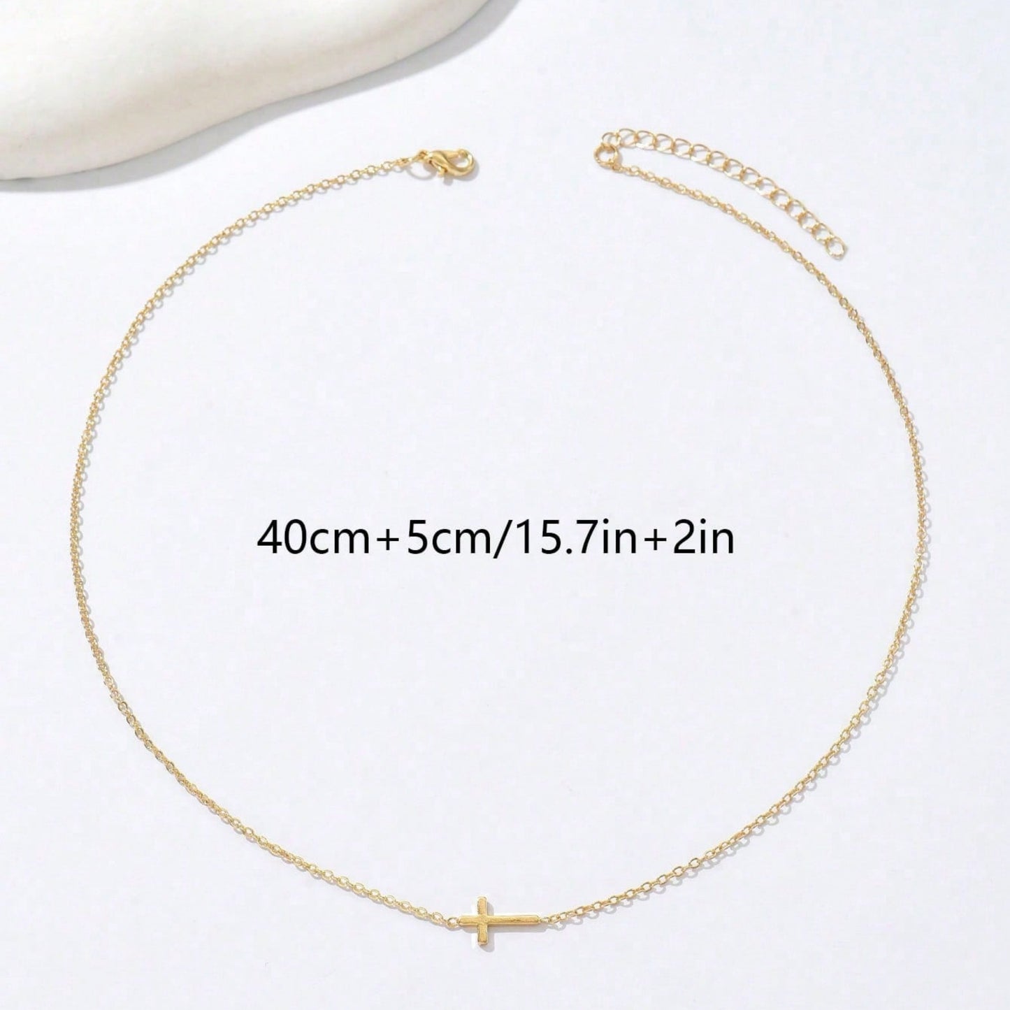 1 Piece Elegant Cross Pendant Necklace – Sleek Graceful Lines, Refined Everyday Jewelry Perfect for Women’s Light Romantic Dates & Daily Commutes, Practical Stylish Gift for Girls