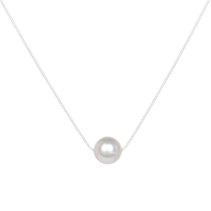 Exquisite-Clasp Pearl Beaded Necklace – Adjustable Length with Minimalist Pearl Pendant, Perfect Bridesmaid & Wedding Day Jewelry