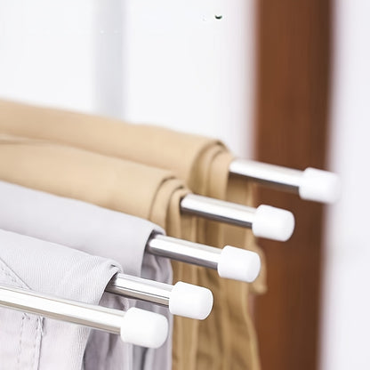 1 Pack 5 Layer Pants Hanger, Space Saving Stainless Steel Clothing Hanger, Non Slip for Jeans Trousers Leggings