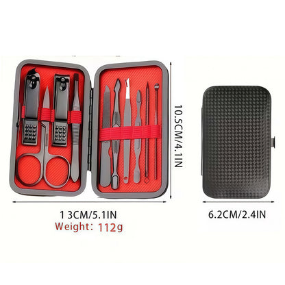 10-Piece Unisex Multi-Purpose Nail Grooming Kit – Classic Grooming Collection with Nail Clippers, Cuticle Pusher, Professional Care Tools & Portable Storage Case, Perfect Gift for Men and Women
