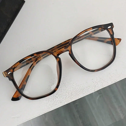 1 Pair Versatile Retro 90s Leopard Print Unisex Artistic Flat Lens Glasses – Timeless Nineties Vibe, Ideal for Daily Commuting, Reading, Gaming, TV Sessions & Stylish Women’s Fashion Accessory