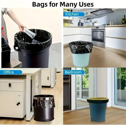 50-Piece Heavy-Duty Black Garbage Bags – Leak-Proof & Super Durable Trash Liners, Convenient Waste Disposal Solution for Indoor Home, Office, Kitchen & Outdoor Settings
