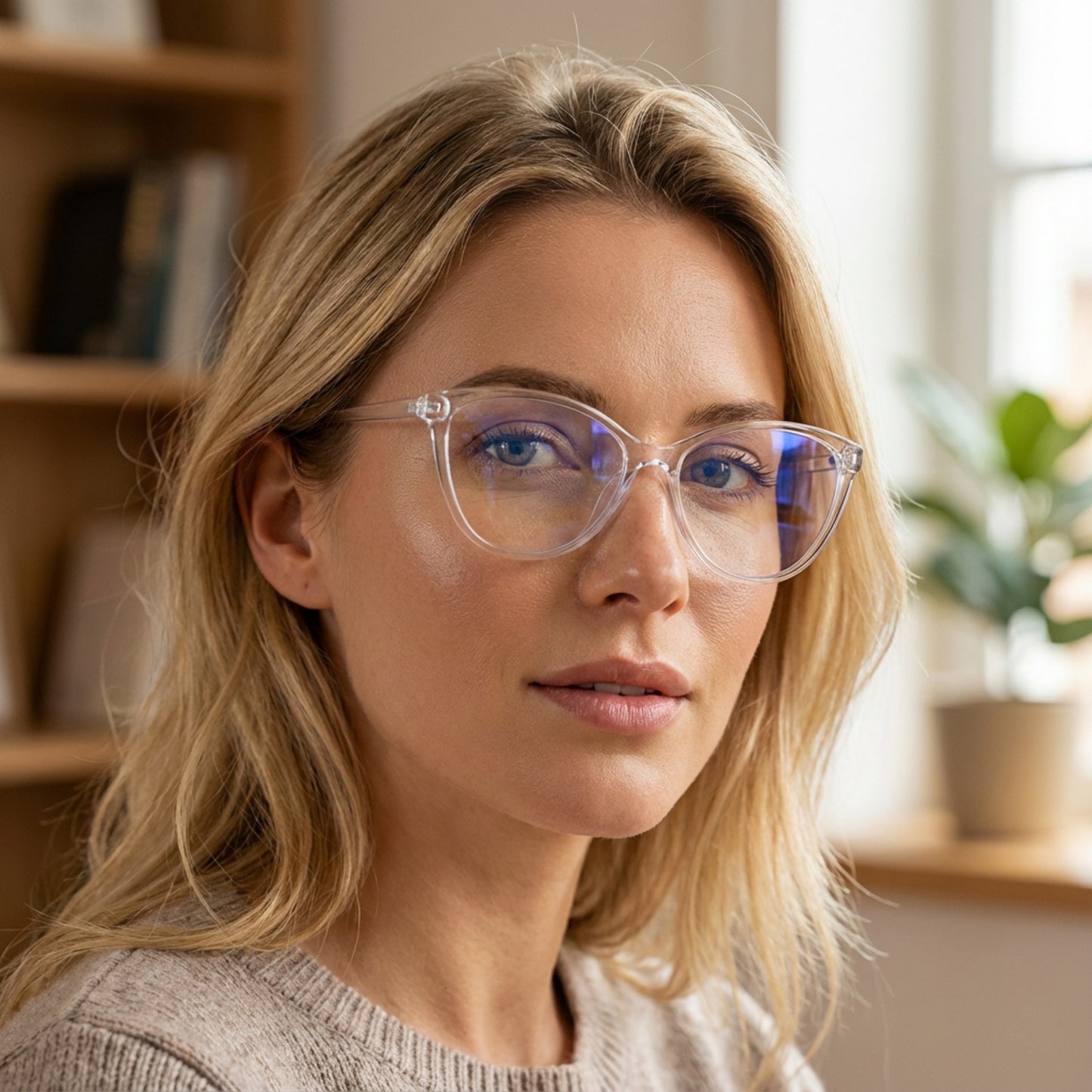 1 Pair Unisex White Cat Eye Frame Anti-Fatigue Digital Eye Glasses – High-Definition Light Clarity, Perfect for Long Daily Screen Sessions & Digital Eye Care