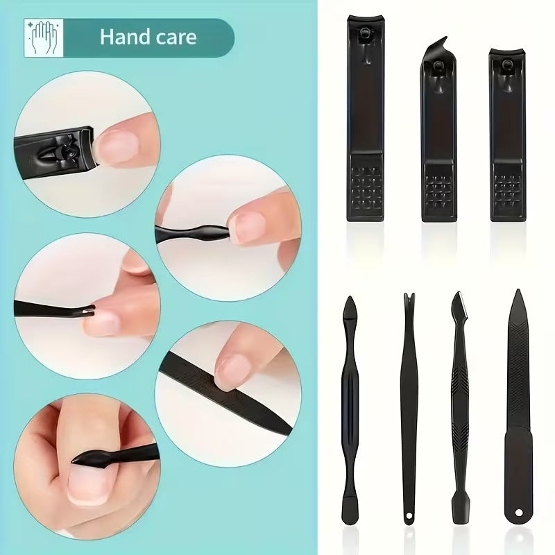 10-Piece Unisex Multi-Purpose Nail Grooming Kit – Classic Grooming Collection with Nail Clippers, Cuticle Pusher, Professional Care Tools & Portable Storage Case, Perfect Gift for Men and Women