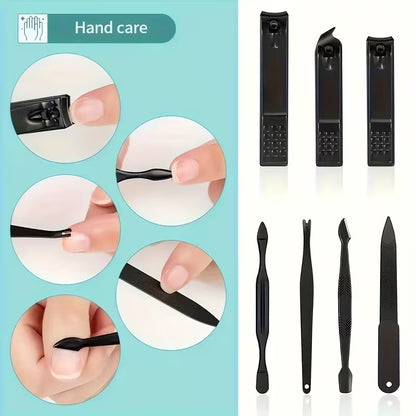 10-Piece Unisex Multi-Purpose Nail Grooming Kit – Classic Grooming Collection with Nail Clippers, Cuticle Pusher, Professional Care Tools & Portable Storage Case, Perfect Gift for Men and Women